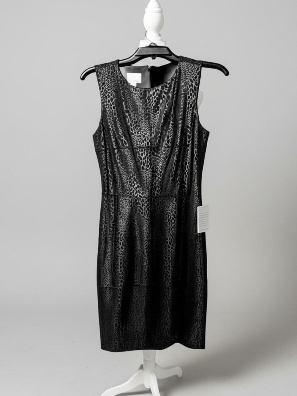 NWT Donna Morgan Sleeveless Sheath Black Animal Print Cocktail Work Dress Size 4
